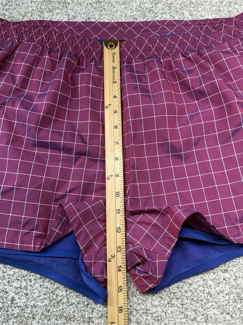 NWT Women's Adidas Prime Blue Purple Plaid Ripstop Athletic Sports Short Size XL